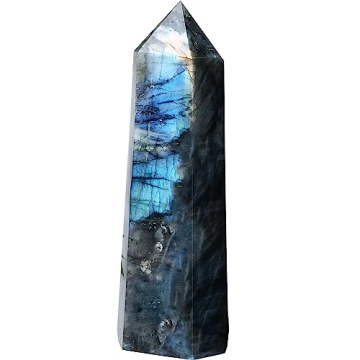 FZBHRO Large Labradorite Towers Crystal Point Obelisk Wand for Healing and Meditation