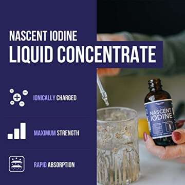Nascent Iodine Supplement 400 Servings, Glass Bottle, Vegan, 1800 mcg - 600 mcg per Drop - Pure, Cle...