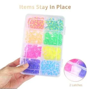 QUEFE 1 Pack 8 Grids Bead Organizers and Storage, Plastic Organizer Box with Removable Dividers for Candies Snacks Electronics Jewelry Small Parts