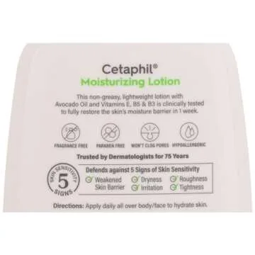Body Moisturizer by Cetaphil, Hydrating Moisturizing Lotion for All Skin Types, Suitable for Sensitive Skin, 16 oz, Fragrance Free, Hypoallergenic, Non-Comedogenic
