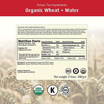 Monograno Felicetti Matt Spaghettoni Pasta Italian Organic Non-GMO 17.6oz (500g) 4 Pack