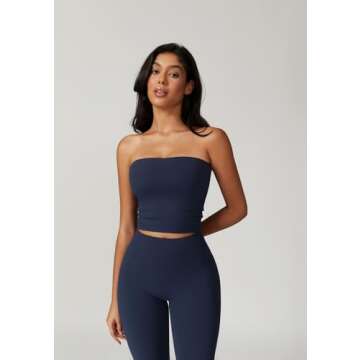 Workout Sets for Women 2 Piece High Waisted Seamless Leggings Matching Stretchy Backless Sports Bra Tracksuit Women's Two Piece Gym Yoga Active Wear Outfits Athletic Work Out Clothes Dark Blue S