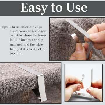 T-Antrix Tablecloth Clips 30 Packs for Picnics and Weddings