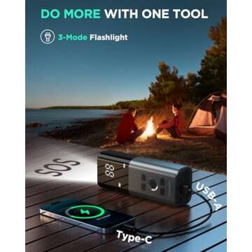 Portable Tire Inflator with 20000mAh Battery and LED Display