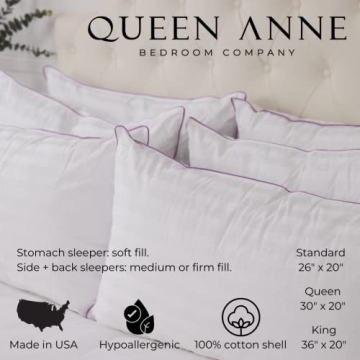 Queen Anne Luxury Hotel Down Alternative Pillow - King Soft