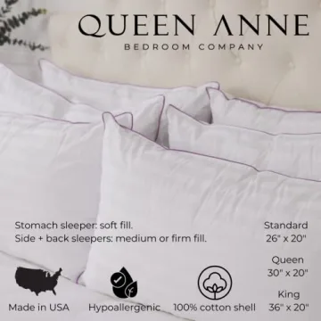 Queen Anne Luxury Hotel Down Alternative Pillow - King Soft