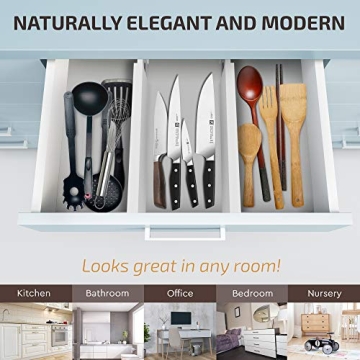 Adjustable Bamboo Drawer Dividers for Home Organization