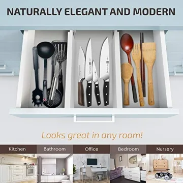 Adjustable Bamboo Drawer Dividers for Home Organization