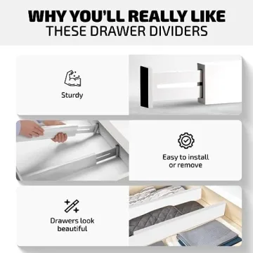 Adjustable Bamboo Drawer Dividers for Home Organization