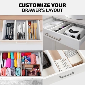 Adjustable Bamboo Drawer Dividers for Home Organization
