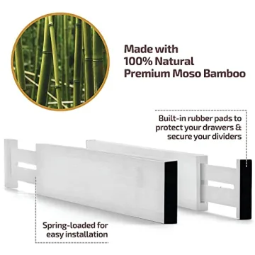 Adjustable Bamboo Drawer Dividers for Home Organization