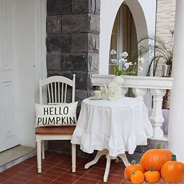 Ogiselestyle Hello Pumpkin Lumbar Throw Pillow Cover 12 x 20 Inch Autumn Thanksgiving Farmhouse Harvest Cushion Case Decoration for Sofa Couch