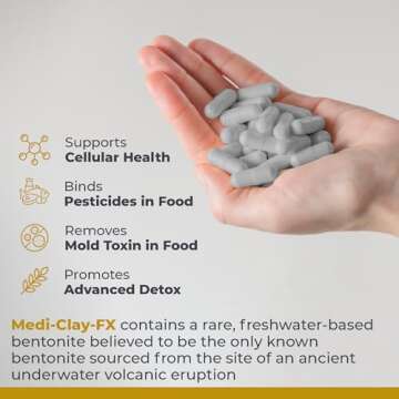 Premier Research Labs Medi-Clay-FX: Bentonite Clay Capsules for Detoxification | Food Grade Smectite Supplement | Absorb Toxins, Supports Cellular Health and Mold Detox - 60 Capsules