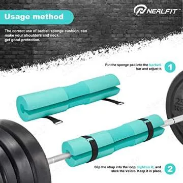 NEALFIT Barbell Pad Squat Pad for Squats—Squat Bar Pad—Great for Weightlifting,Lunges and Hip Thrusts—Foam Sponge Pad—Fit Standard and Olympic Bars Perfectly (Mint Green)