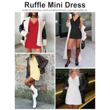 Elegant MIYIEONZ Sexy Ruffles V Neck Dress for Women