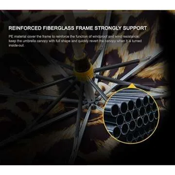 Kobold Silica Gel Handle Leopard Pattern Double Layers Canopy Parasol Umbrella Windproof Travel Compact UV Protection Umbrellas Lightweight