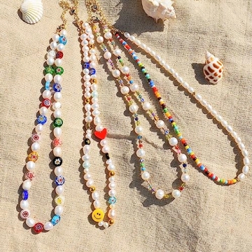 Chic Miss Pink Beaded Necklace - Handmade Pearl Choker