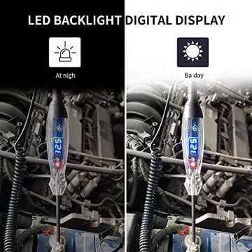 AWBLIN Automotive Test Light 3-60V DC Digital LED Ciruit Tester Auto Bidirectional Voltage Tester with Voltmeter and 220pcs Fuse Assortment Kit Assorted Replacement Blade Fuses Standard & Mini