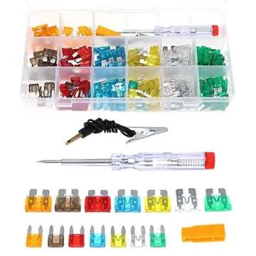 AWBLIN Automotive Test Light 3-60V DC Digital LED Ciruit Tester Auto Bidirectional Voltage Tester with Voltmeter and 220pcs Fuse Assortment Kit Assorted Replacement Blade Fuses Standard & Mini