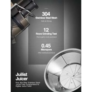 Juilist Juicer Extractor - 800W, Easy to Clean, Compact
