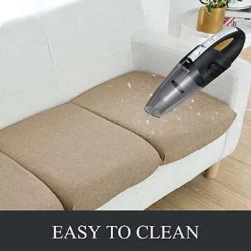 Linen Couch Cushion Covers, Sofa Cover Sofa Furniture Protector Slipcover with Bottom Tie rope, Soft Non-Slip Non-Wrinkle Non-Sticky Suitable for Chair Bench Settee Seat Loveseat Khaki 3 Pieces