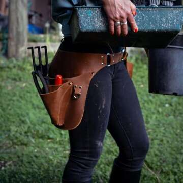 Leather Garden Tool Belt - Gardening gifts for women- Utility belt - Garden Tools Organizer Holster Pouch -Gift for Gardeners and Florists