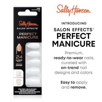 Sally Hansen Salon Effects® Perfect Manicure, Only Have Ice For You, Press On Nails, Almond Shaped, Non-Damaging Adhesive Tabs, File, and Alcohol Pad Included