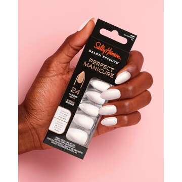 Sally Hansen Salon Effects® Perfect Manicure, Only Have Ice For You, Press On Nails, Almond Shaped, Non-Damaging Adhesive Tabs, File, and Alcohol Pad Included