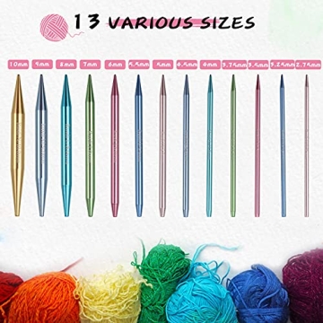 Ruidi 13 Pairs of Circular Knitting Needles Set