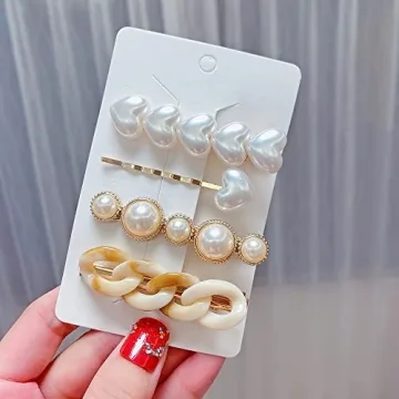 Handmade Pearl Hair Clips Set - 15 Elegant Barrettes for Women