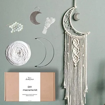 DREAMWEAVER CRAFTS Macramé Moon Dreamcatcher DIY Craft Kit – Make Your Own Bohemian Style Home D?...