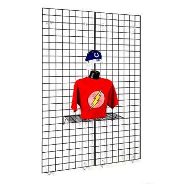 Econoco Commerical Grid Panels, 2' Width x 5' Height, White (Pack of 3)