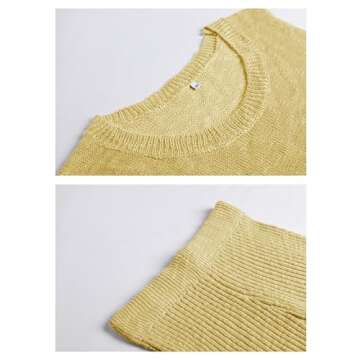 QIBABU Womens Knit Pajamas Sets 2 Piece Outfits Casual Sleeveless Sweater Tank Top Shorts Loungewear Lounge Sets(2126-Yellow-L-QB)