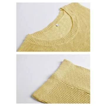 QIBABU Womens Knit Pajamas Sets 2 Piece Outfits Casual Sleeveless Sweater Tank Top Shorts Loungewear Lounge Sets(2126-Yellow-L-QB)