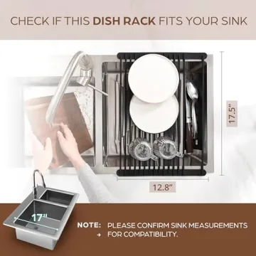 BELLE TERRE Roll-Up Dish Drying Rack - Compact & Versatile