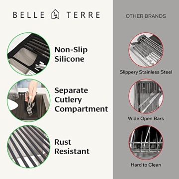 BELLE TERRE Roll-Up Dish Drying Rack - Compact & Versatile