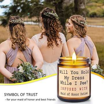 Unique Bridesmaid Gifts with Soy Wax Vanilla Candle