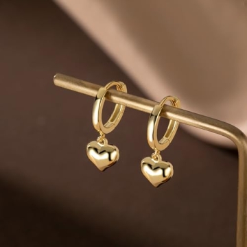 Heart-Shaped Solid 925 Silver Hoop Earrings for Women