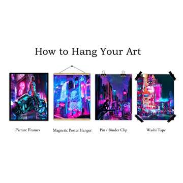 Japan Art Poster Set of 4,Japanese Neon Art, University Poster Print Artwork,Tokyo Anime Wall Art Picture Gift,Japanese Wall Art Room Aesthetics Bedroom Decor (8x10 inch,Unframed)