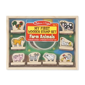 Melissa & Doug My First Wooden Stamp Set - Farm Animals - Fun Art Projects for Kids