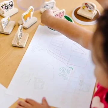 Melissa & Doug Farm Animal Wooden Stamp Set for Kids