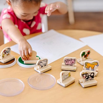 Melissa & Doug Farm Animal Wooden Stamp Set for Kids
