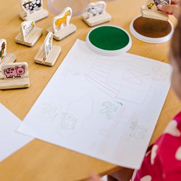 Melissa & Doug Farm Animal Wooden Stamp Set for Kids