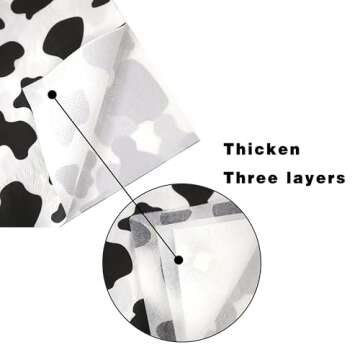 Pandecor 50 Pack 3 Layers Cow Birthday Party Supplies,6.5 x 6.5 In Paper Napkins,Cow Print Farm Animal Themed Birthday Party Decorations (Cow Print Napkins)