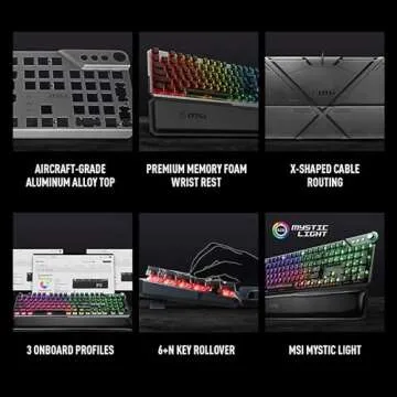 MSI Vigor GK71 Sonic Blue US Mechanical RGB Gaming Keyboard Sonic Blue Switches
