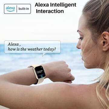 TOZO S2 44mm Smart Watch Alexa Built-in Fitness Tracker with Heart Rate and Blood Oxygen Monitor, Sl...