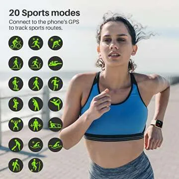 TOZO S2 44mm Smart Watch Alexa Built-in Fitness Tracker with Heart Rate and Blood Oxygen Monitor, Sleep Analyzer 5ATM Waterproof HD Touchscreen for Men Women Compatible with iPhone&Android Champagne