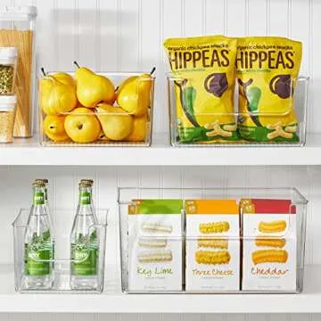 mDesign Modern Open Front Kitchen Storage Bins - 4 Pack