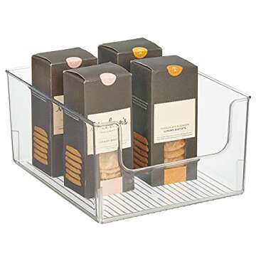 mDesign Modern Open Front Kitchen Storage Bins - 4 Pack