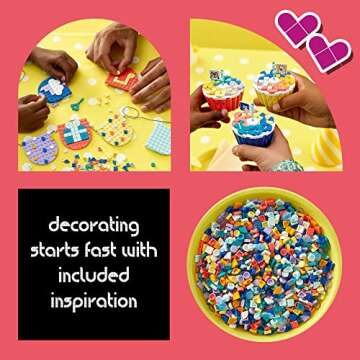 LEGO DOTS Ultimate Party Kit 41806 Arts & Crafts Kit Perfect for Kids Birthday Party Age 6-10, Party Bag Fillers, Birthday Party Games and Crafts with Toy Cupcakes, Friendship Bracelets, Bunting